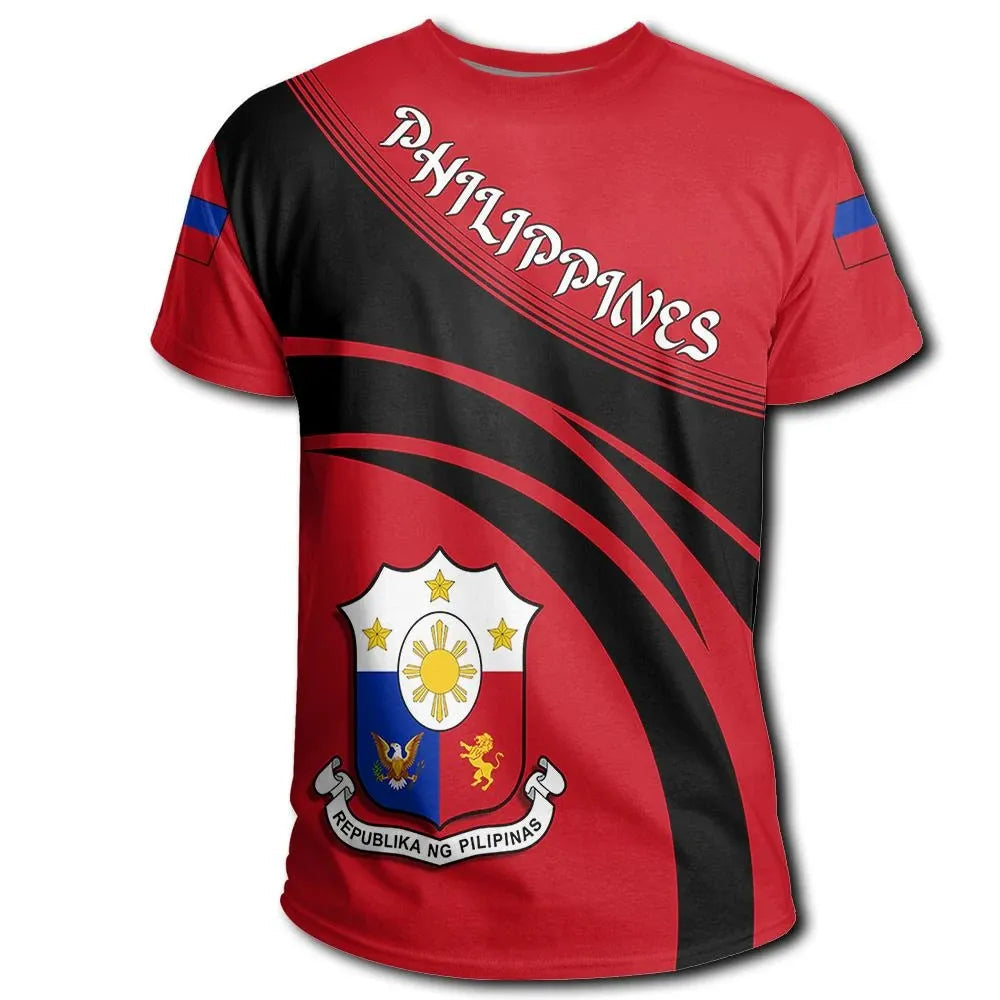 Philippines Coat Of Arms T Shirt Cricket Style RLT6 - Wonder Print Shop