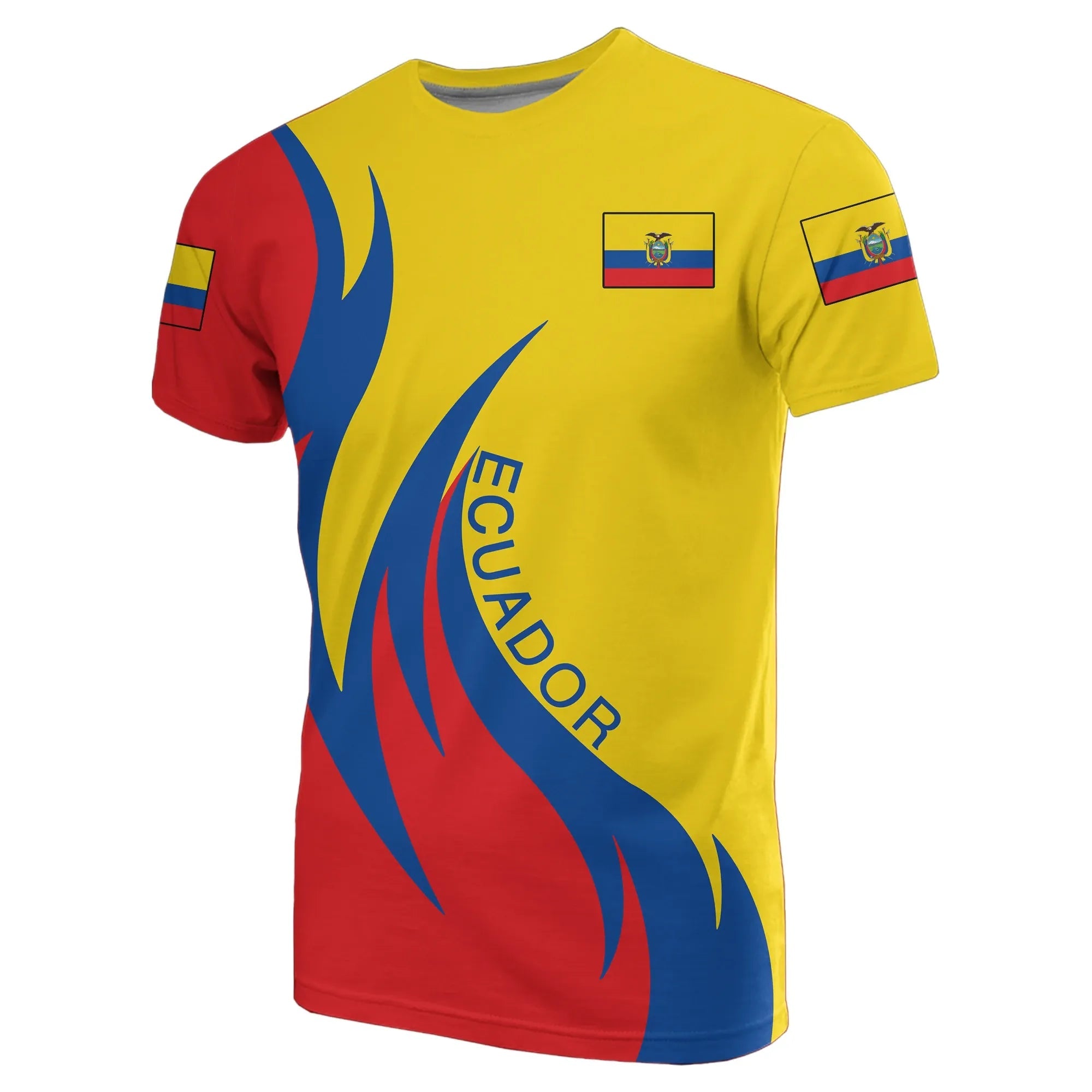 Ecuador T Shirt Coat Of Arms Fire Style RLT12 - Wonder Print Shop