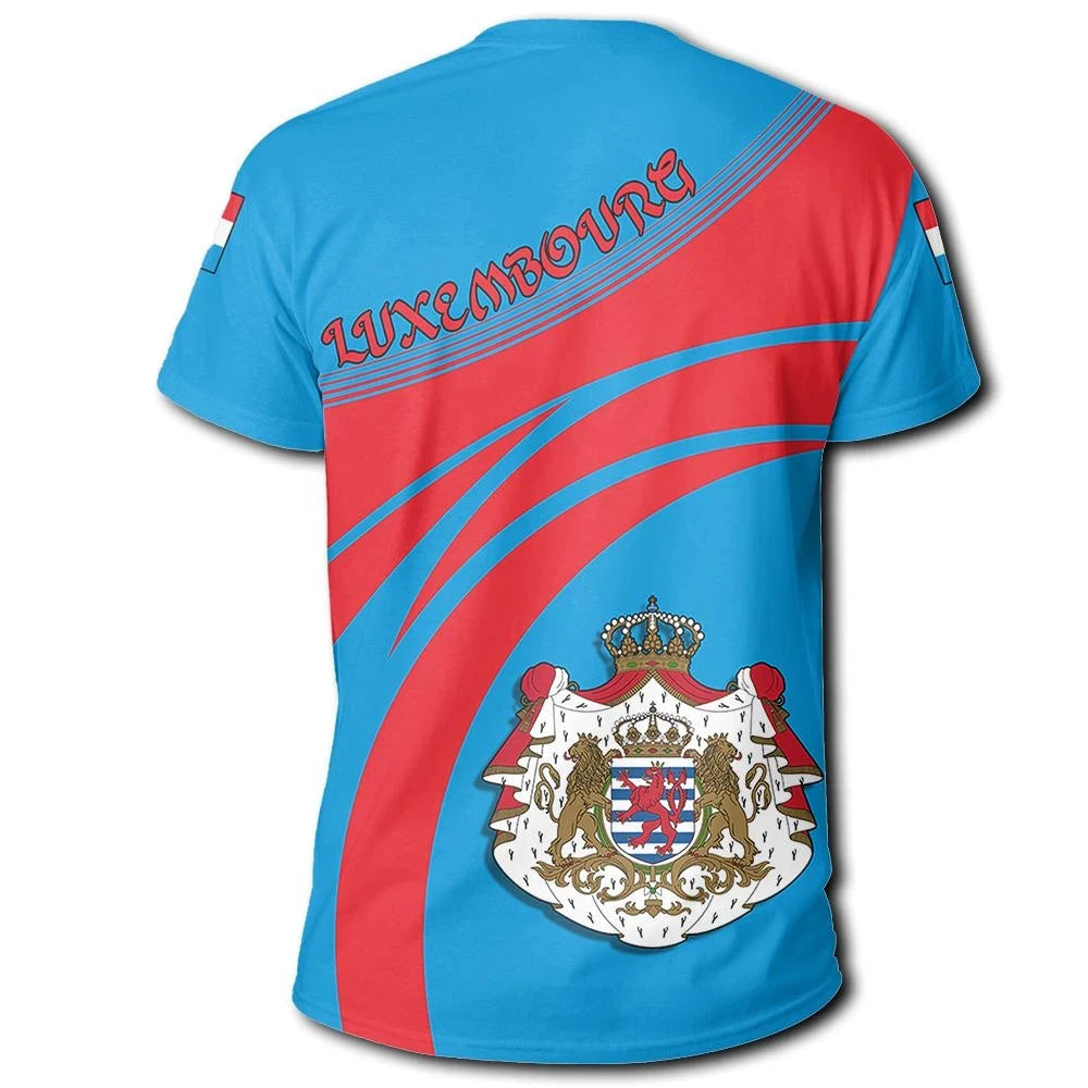 Luxembourg Coat Of Arms T Shirt Cricket Style RLT6 - Wonder Print Shop