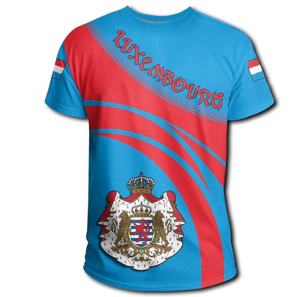Luxembourg Coat Of Arms T Shirt Cricket Style RLT6 - Wonder Print Shop