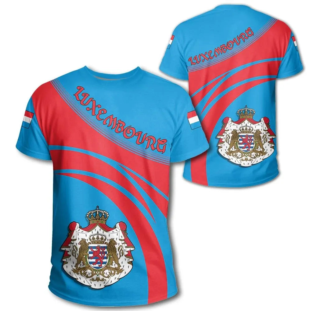 Luxembourg Coat Of Arms T Shirt Cricket Style RLT6 - Wonder Print Shop