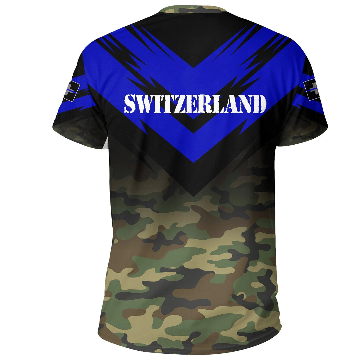 Switzerland Flag T Shirt Based Version Of The Thin Blue Line Symbol RLT13 - Wonder Print Shop