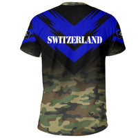 Switzerland Flag T Shirt Based Version Of The Thin Blue Line Symbol RLT13 - Wonder Print Shop