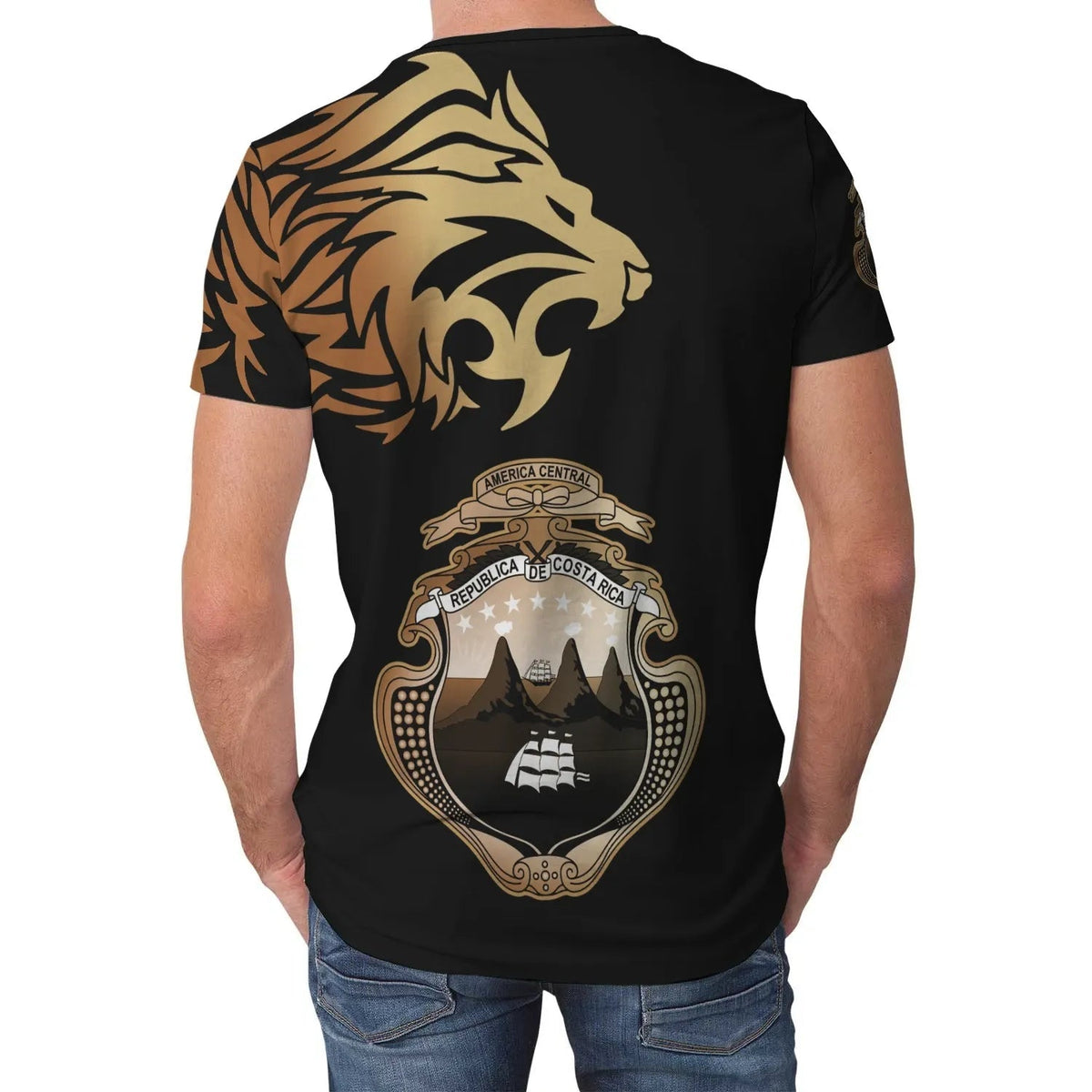 Costa Rica T Shirts Lion Style RLT13 - Wonder Print Shop
