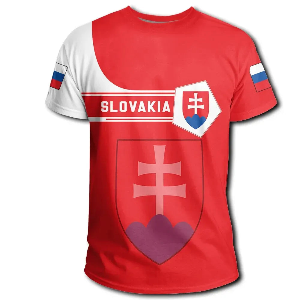 Slovakia Coat Of Arms T Shirt Simple Style RLT13 - Wonder Print Shop
