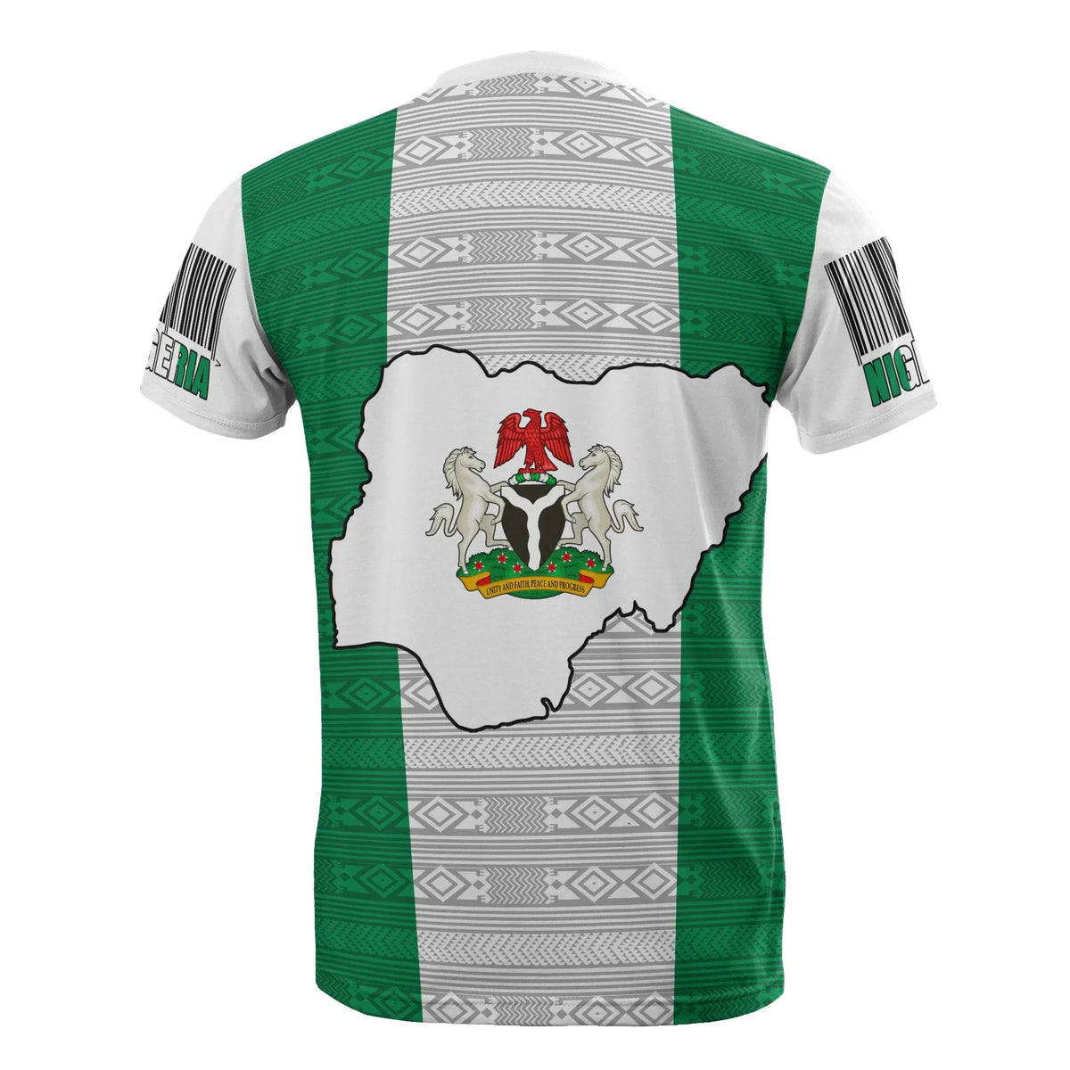 Nigeria T Shirt Flag and Coat Of Arm RLT8 - Wonder Print Shop
