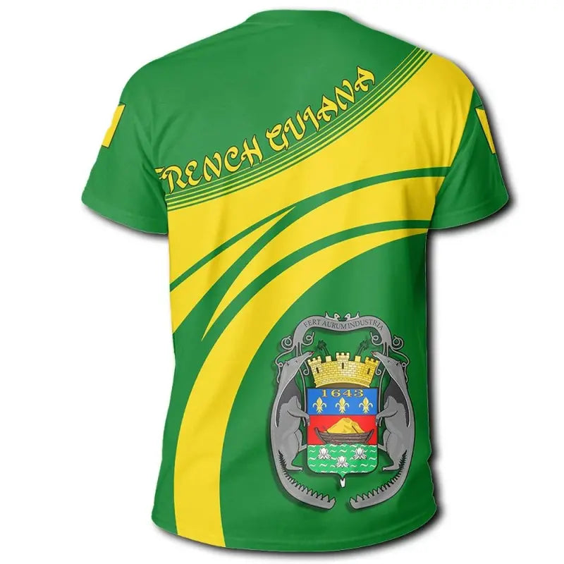 French Guiana Coat Of Arms T Shirt Cricket Style RLT8 - Wonder Print Shop