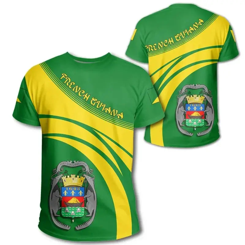 French Guiana Coat Of Arms T Shirt Cricket Style RLT8 - Wonder Print Shop