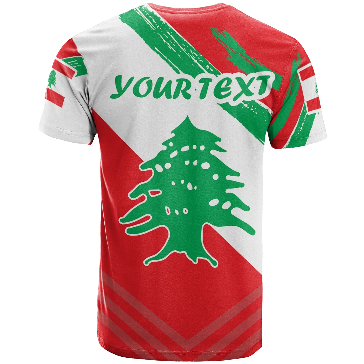 Lebanon Personalised T Shirt Lebanon Flag Polygon Style24 RLT6 - Wonder Print Shop