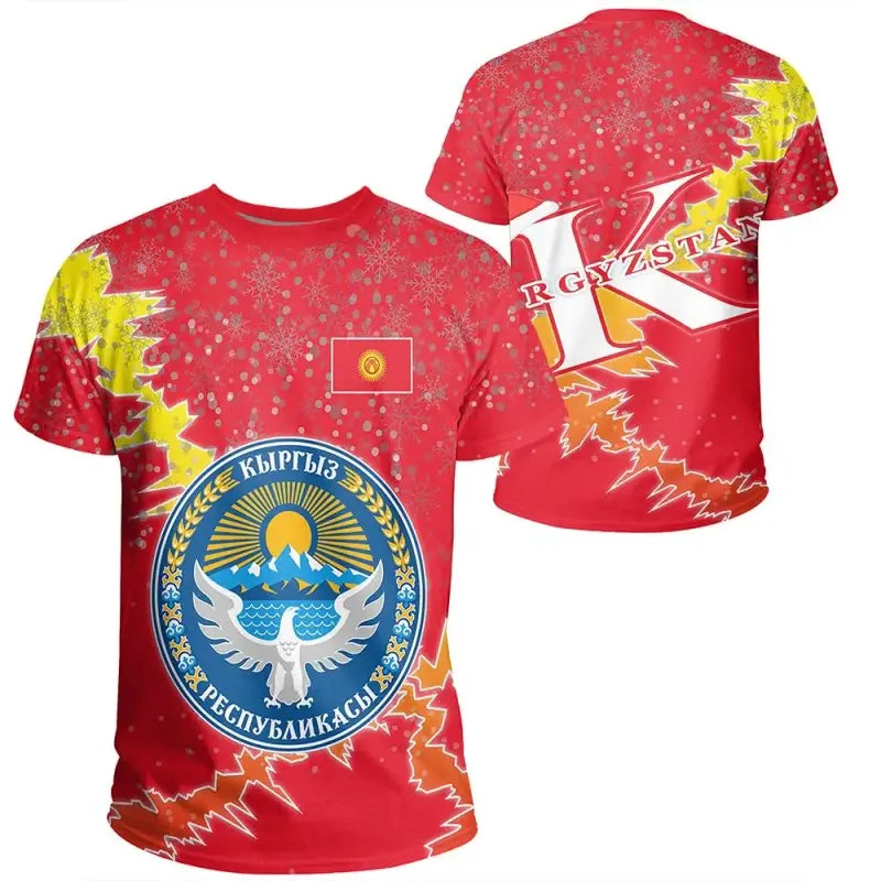 Kyrgyzstan Christmas Coat Of Arms T Shirt X Style RLT8 - Wonder Print Shop