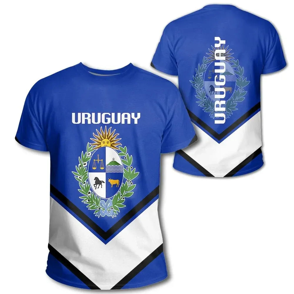 Uruguay Coat Of Arms T Shirt Lucian Style RLT6 - Wonder Print Shop