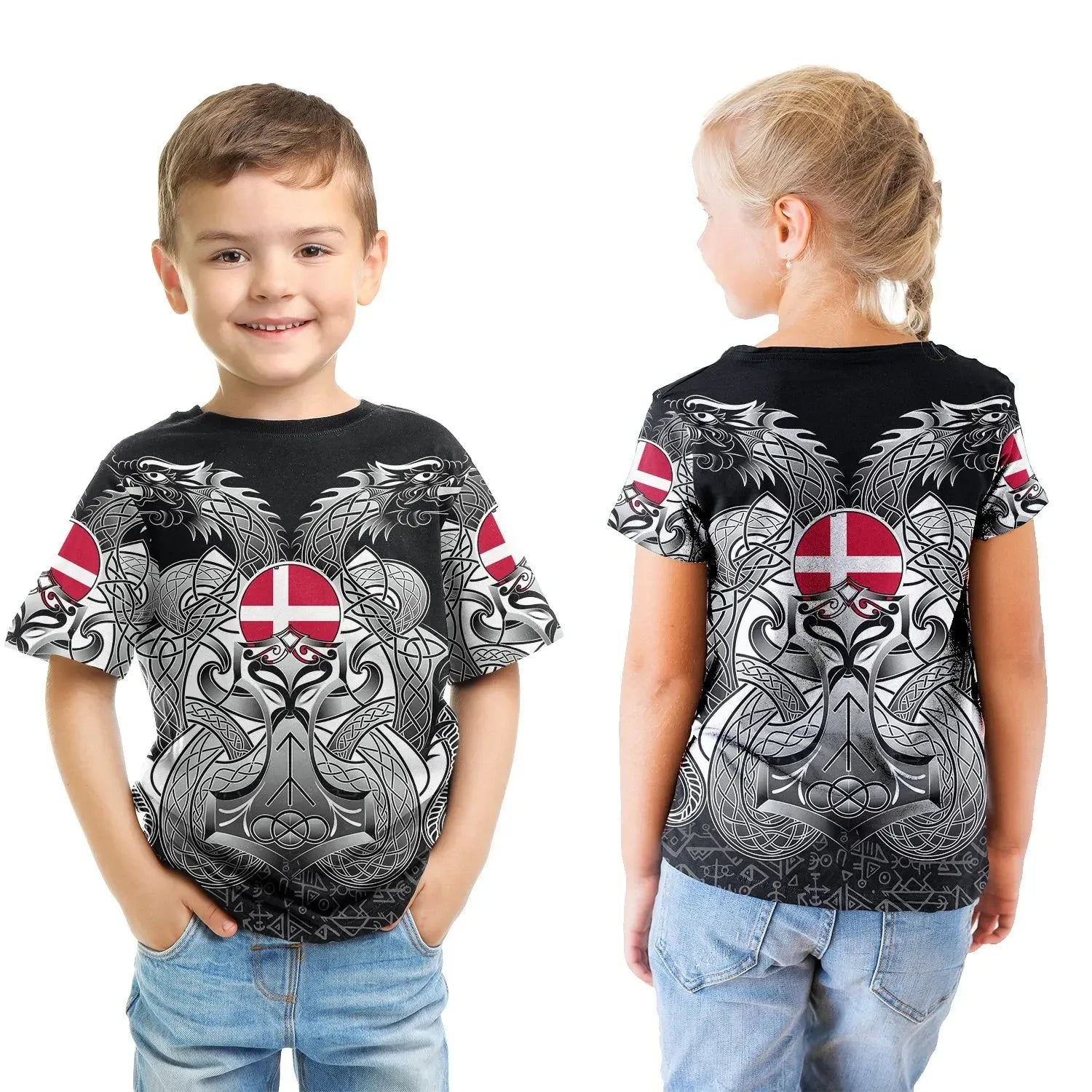 viking-t-shirt-kid-denmark-mjolnir-and-double-dragon