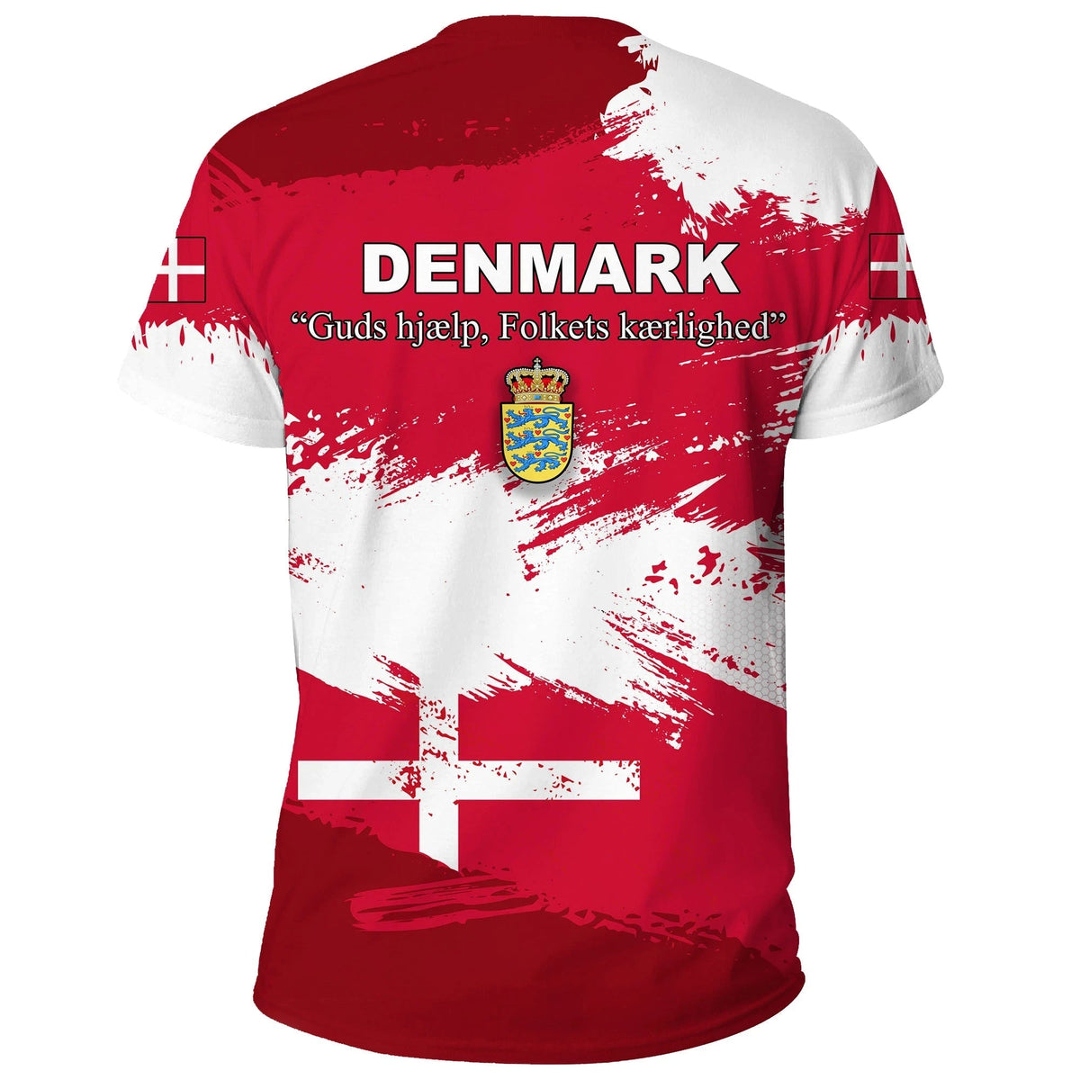 Denmark T Shirts Denmark Flag Brush RLT13 - Wonder Print Shop