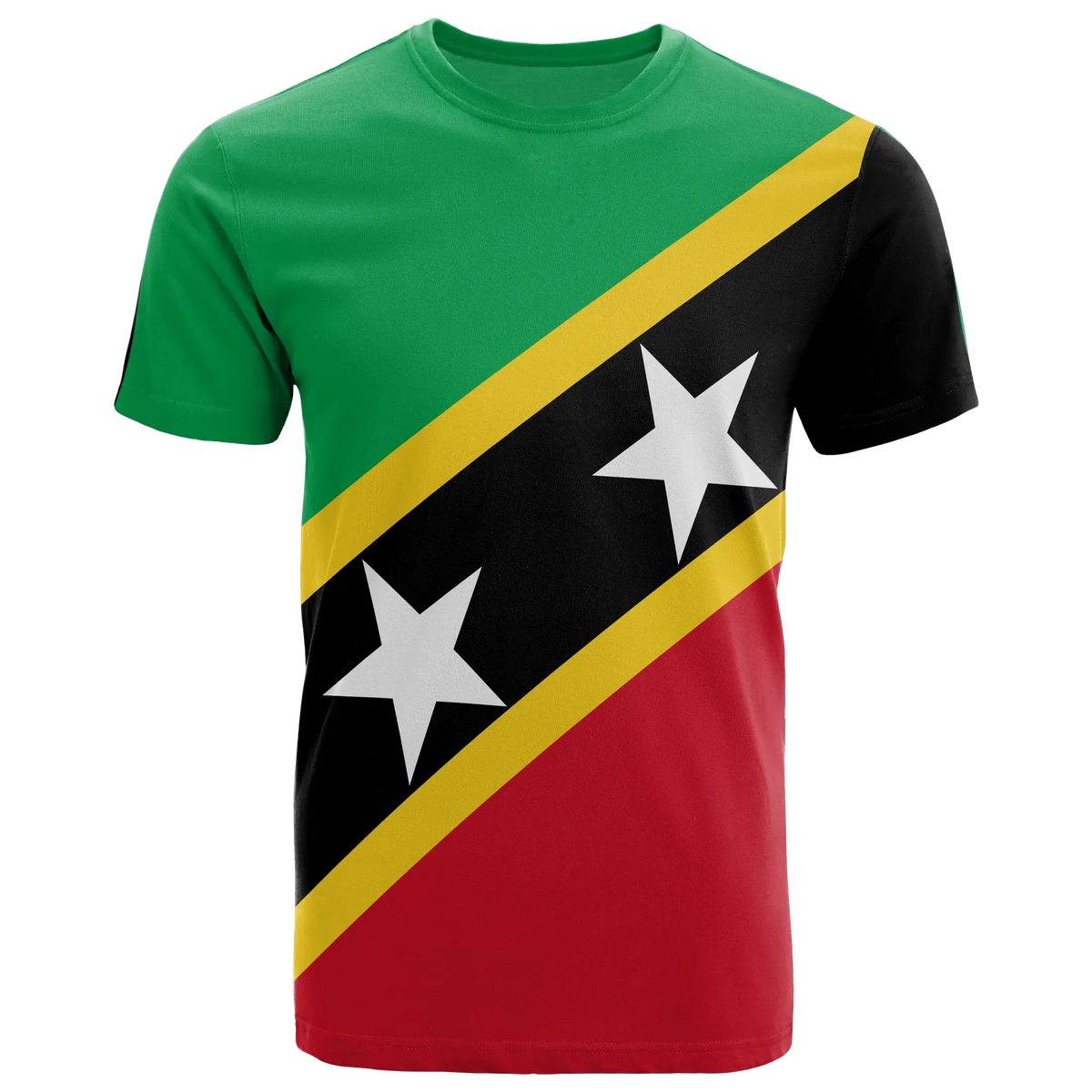 Saint Kitts and Nevis T Shirt Saint Kitts and Nevis Flag Style RLT6 - Wonder Print Shop