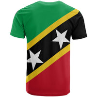Saint Kitts and Nevis T Shirt Saint Kitts and Nevis Flag Style RLT6 - Wonder Print Shop