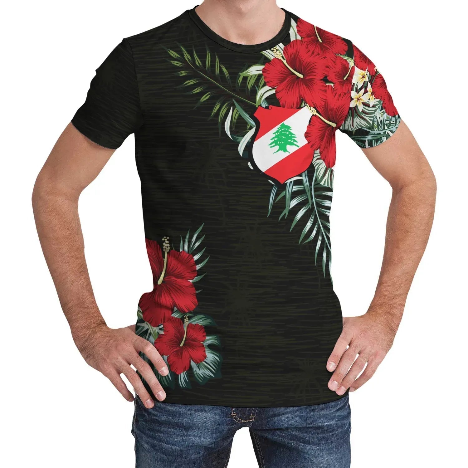 Lebanon T Shirt Hibiscus RLT6 - Wonder Print Shop