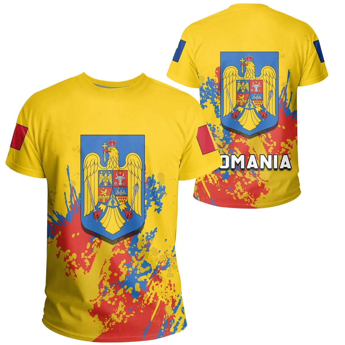 Romania Coat Of Arms T Shirt Spaint Style RLT13 - Wonder Print Shop