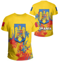 Romania Coat Of Arms T Shirt Spaint Style RLT13 - Wonder Print Shop