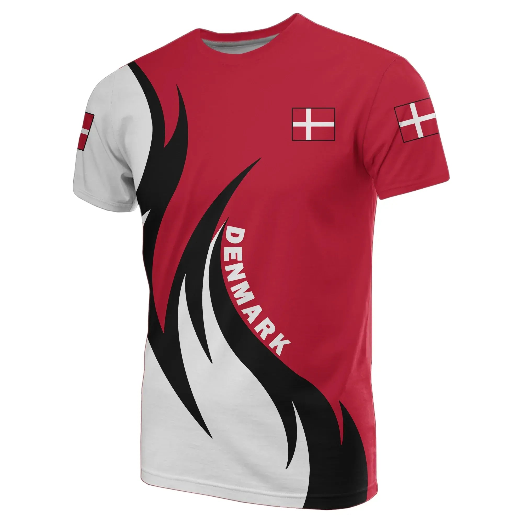 Denmark Coat Of Arms T Shirt Fire Style RLT13 - Wonder Print Shop