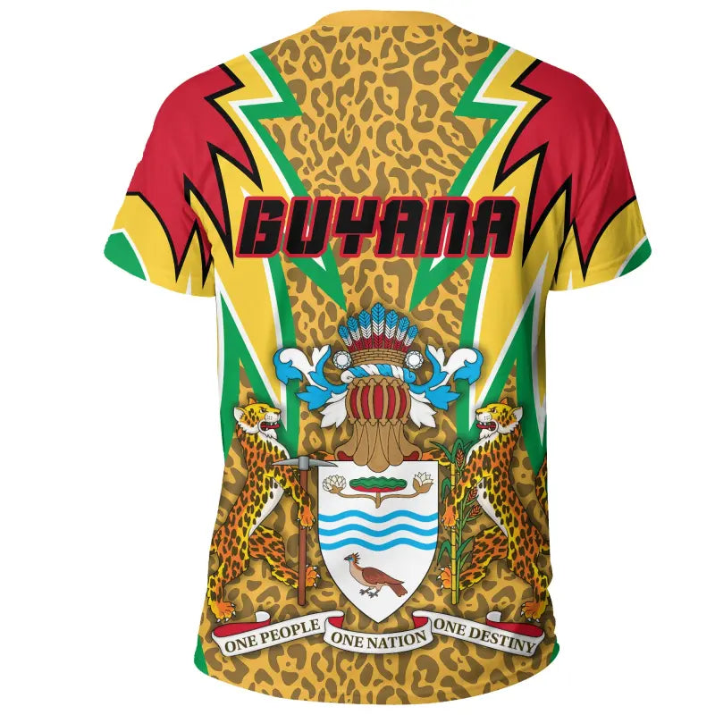 Guyana T Shirt Jaguars Coat of Arms RLT8 - Wonder Print Shop