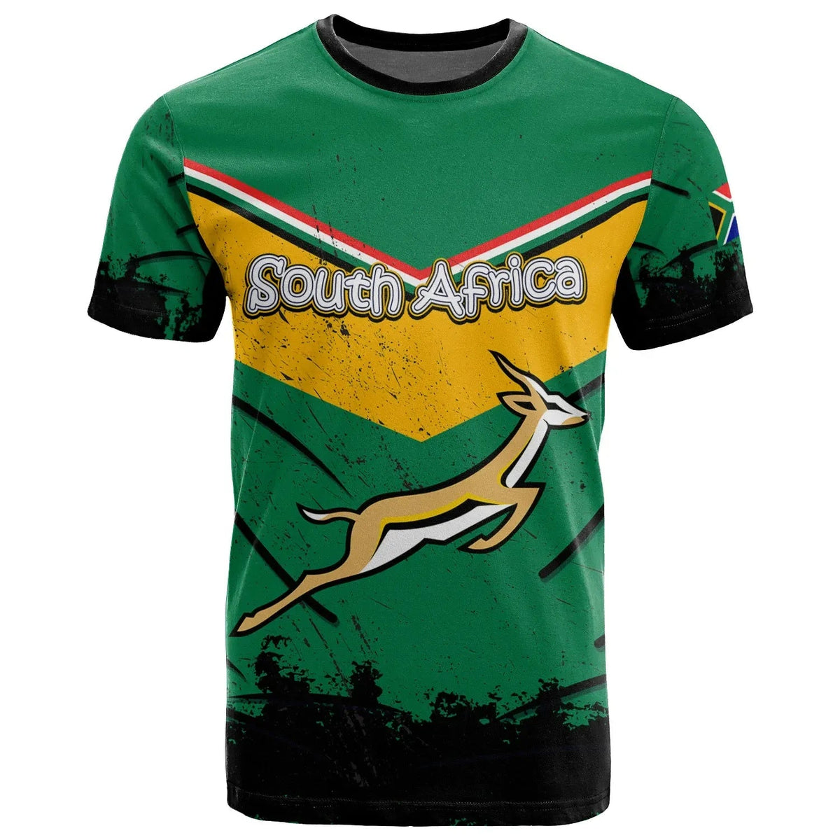 South Africa Springboks T Shirt Vintage Grunge Style RLT8 - Wonder Print Shop