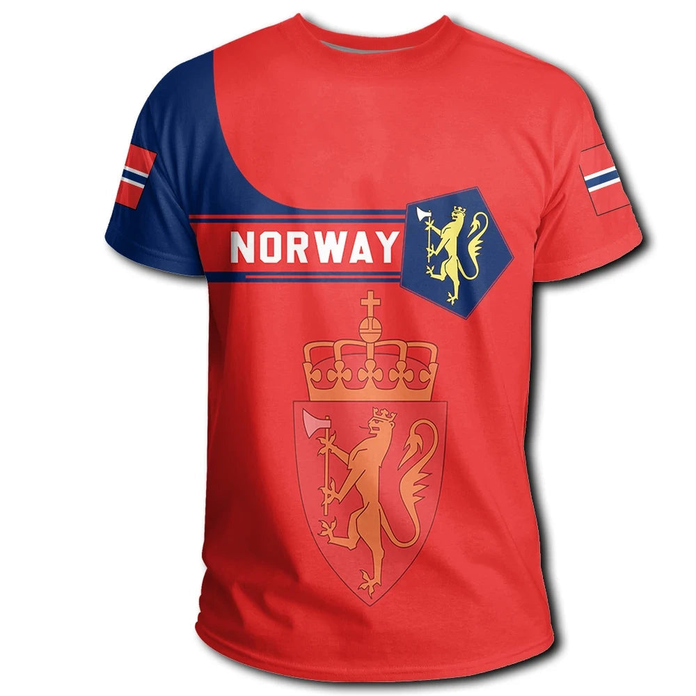 Norway Coat Of Arms T Shirt Simple Style RLT7 - Wonder Print Shop