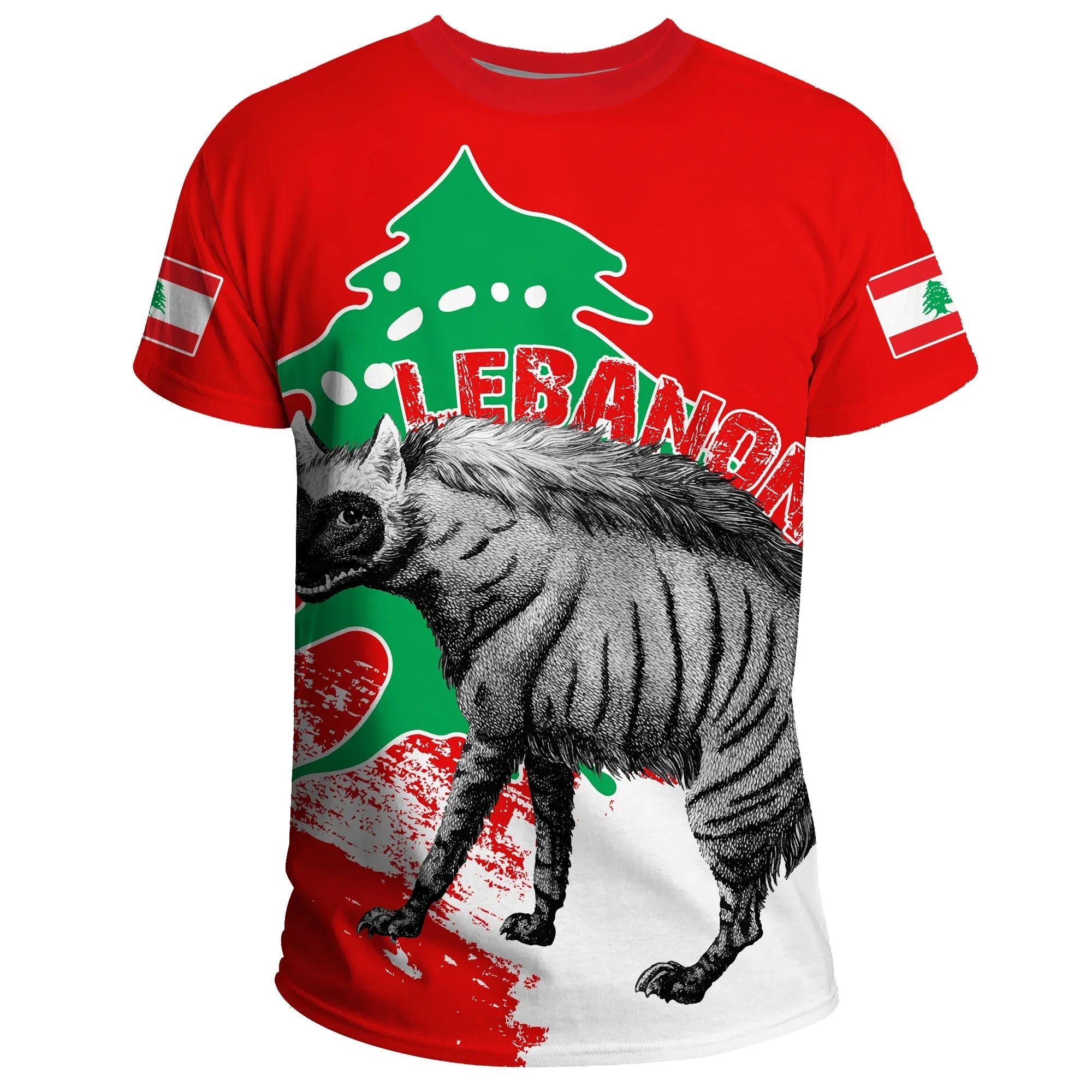 Lebanon T Shirt Striped Hyena RLT6 - Wonder Print Shop