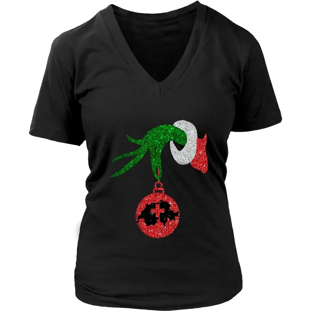 Grinch Hand Hold Switzerland T Shirt Christmas RLT13 - Wonder Print Shop