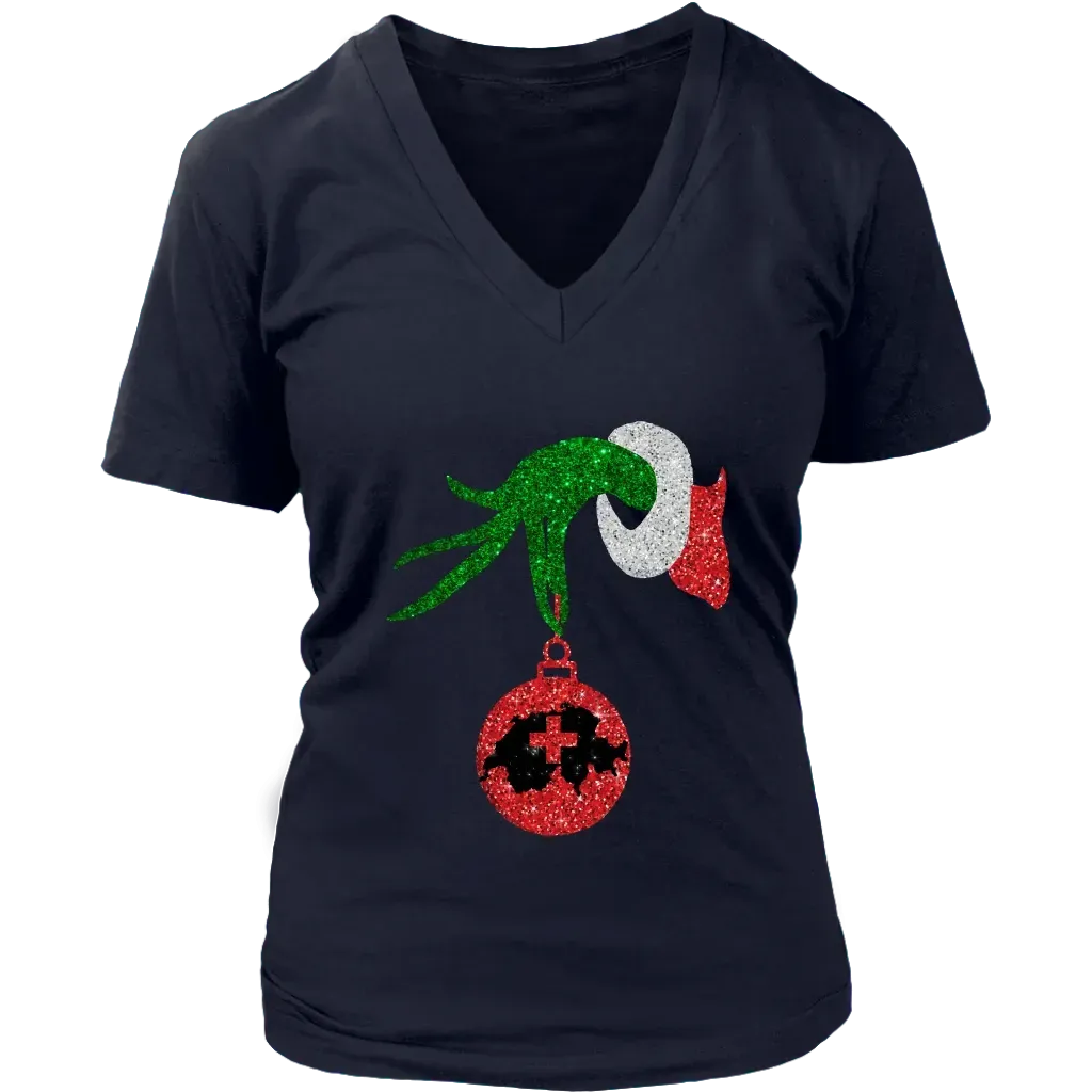 Grinch Hand Hold Switzerland T Shirt Christmas RLT13 - Wonder Print Shop