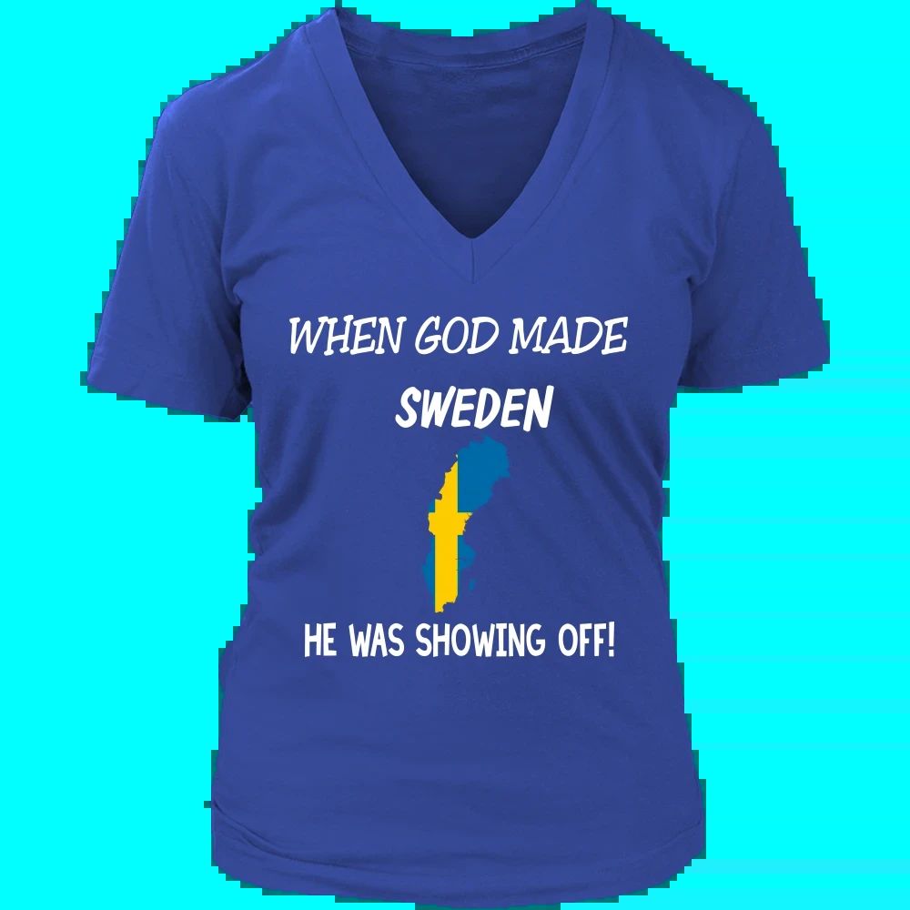 When God Made Sweden T Shirt RLT7 - Wonder Print Shop