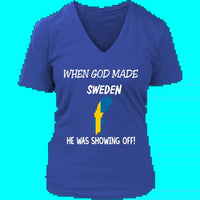 When God Made Sweden T Shirt RLT7 - Wonder Print Shop