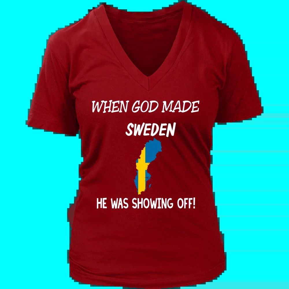 When God Made Sweden T Shirt RLT7 - Wonder Print Shop