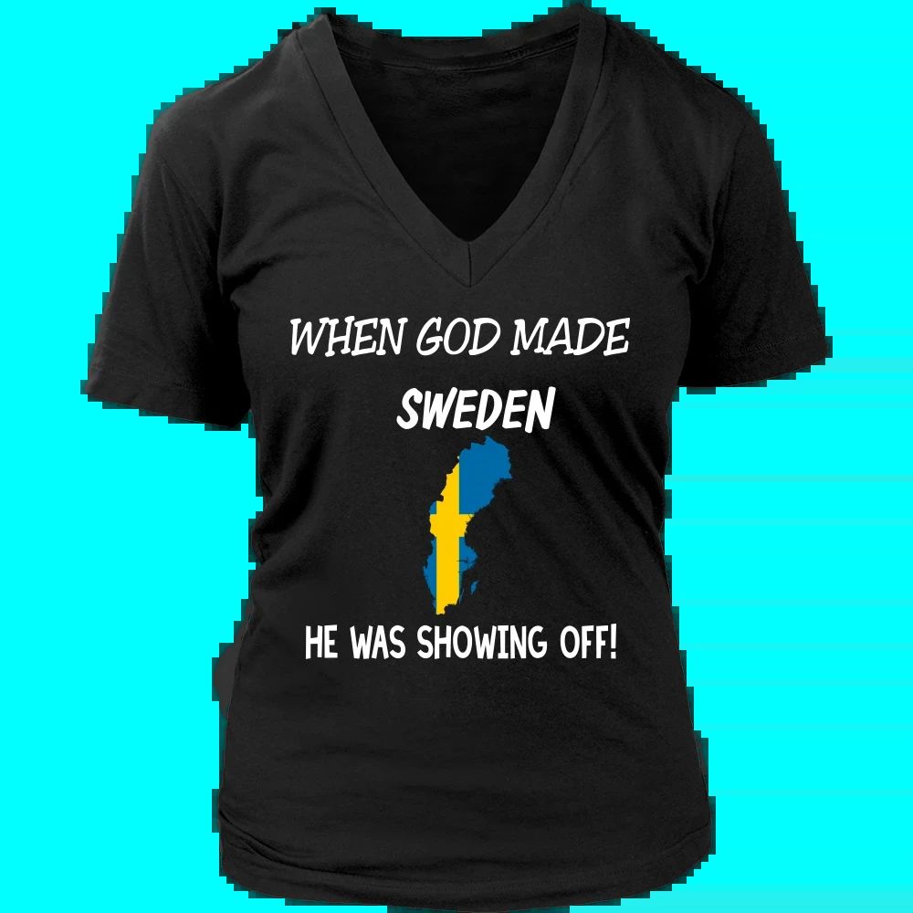 When God Made Sweden T Shirt RLT7 - Wonder Print Shop