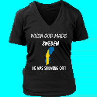 When God Made Sweden T Shirt RLT7 - Wonder Print Shop
