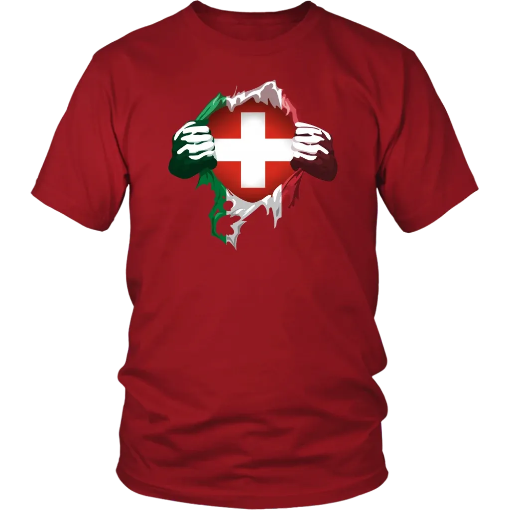 Switzerland Superhero T Shirt RLT13 - Wonder Print Shop