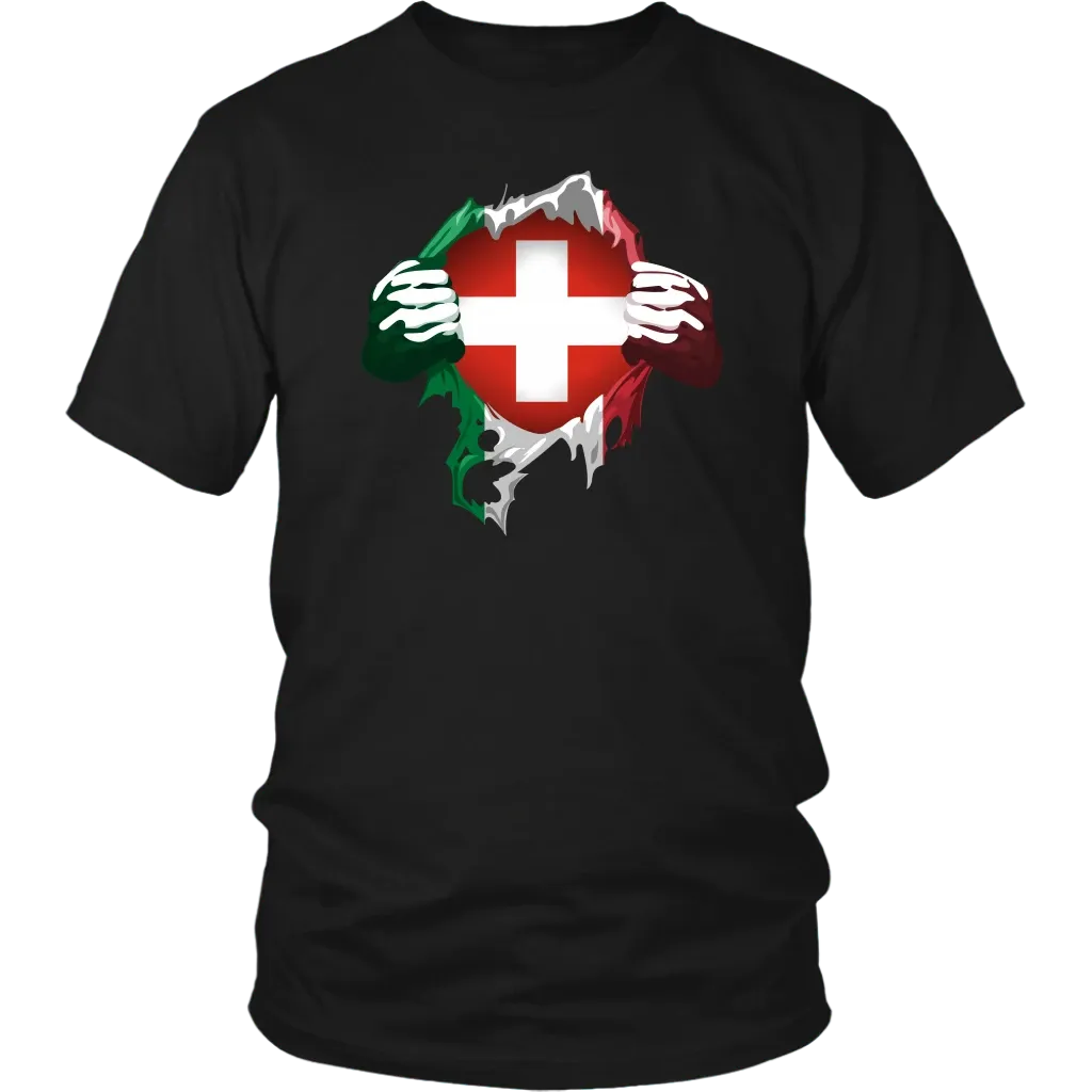 Switzerland Superhero T Shirt RLT13 - Wonder Print Shop