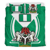 Nigeria Bedding Set Nigerian Flag and Coat Of Arms Boa Me Na Me Mmoa Wo RLT8 - Wonder Print Shop