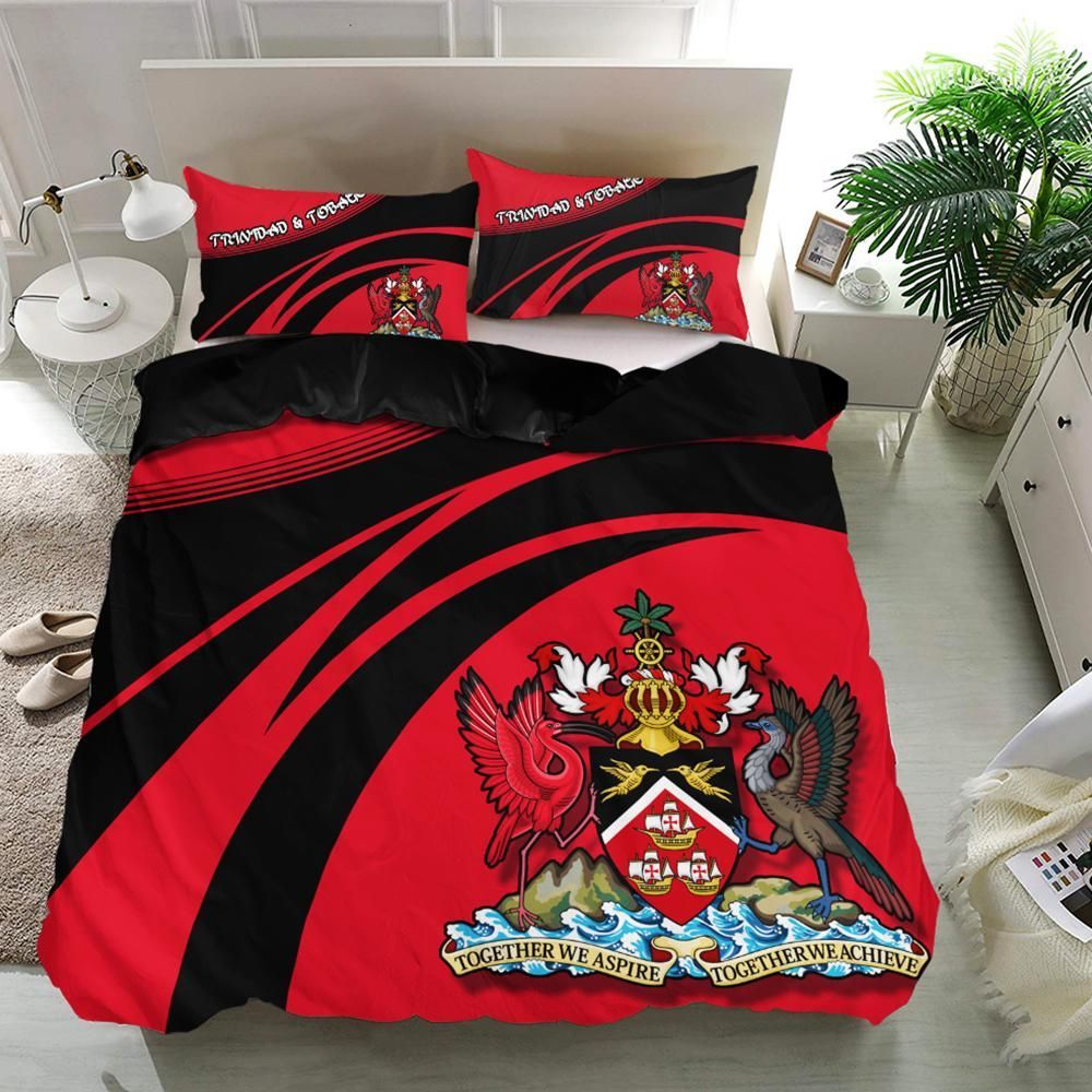 Trinidad and Tobago Coat Of Arms Bedding Set Cricket RLT6 - Wonder Print Shop