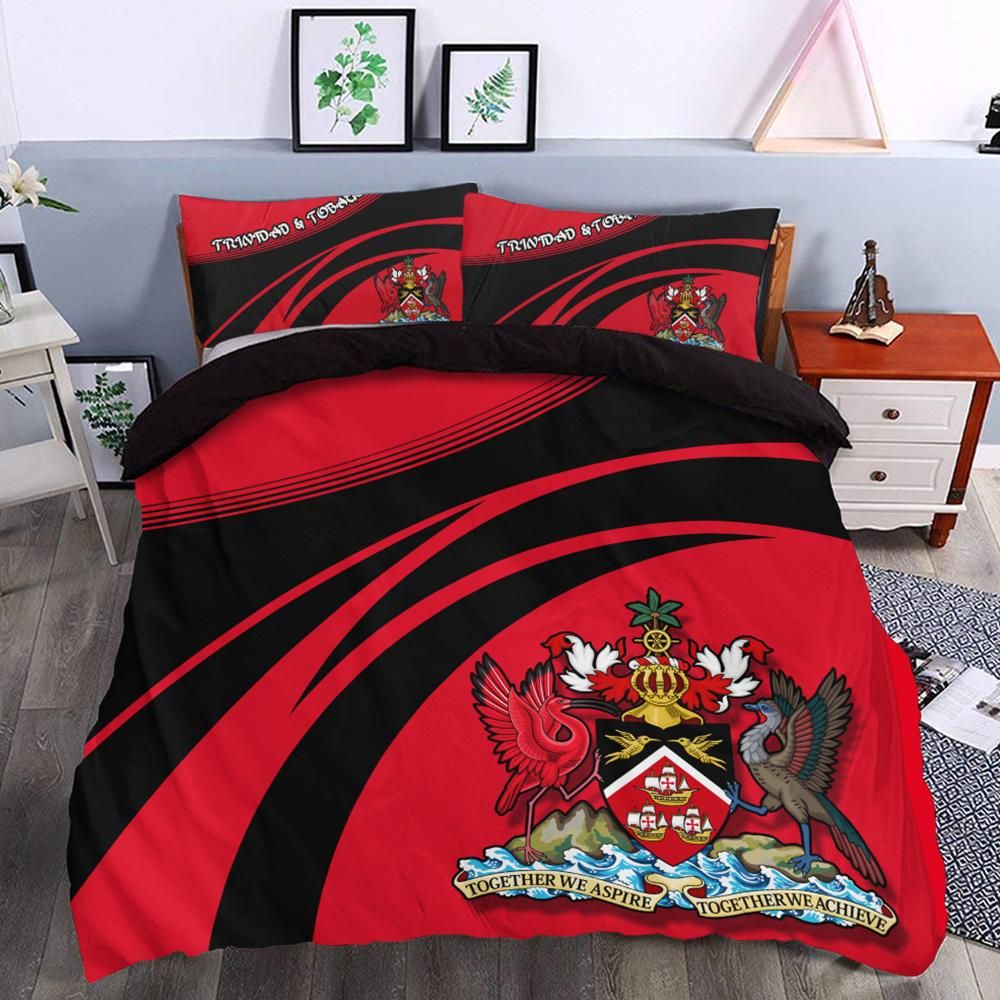 Trinidad and Tobago Coat Of Arms Bedding Set Cricket RLT6 - Wonder Print Shop