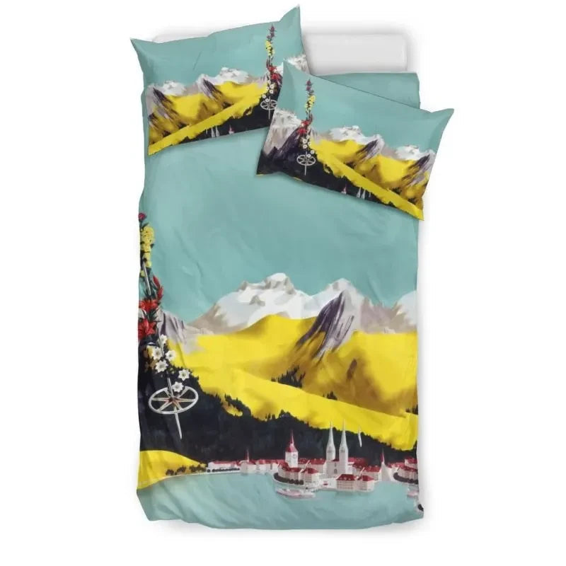 Switzerland Poster Bedding Set RLT13 - Wonder Print Shop