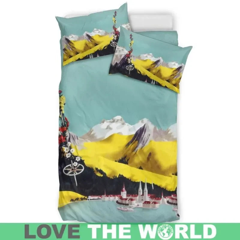 Switzerland Poster Bedding Set RLT13 - Wonder Print Shop