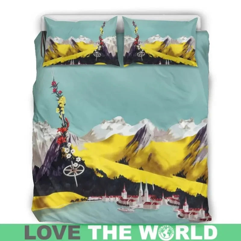 Switzerland Poster Bedding Set RLT13 - Wonder Print Shop