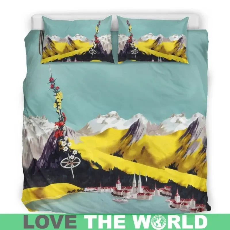 Switzerland Poster Bedding Set RLT13 - Wonder Print Shop