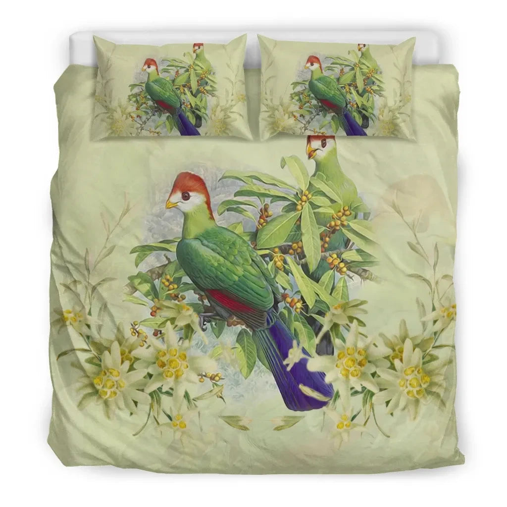Turaco With Edelweiss Of Switzerland Bedding Set RLT13 - Wonder Print Shop