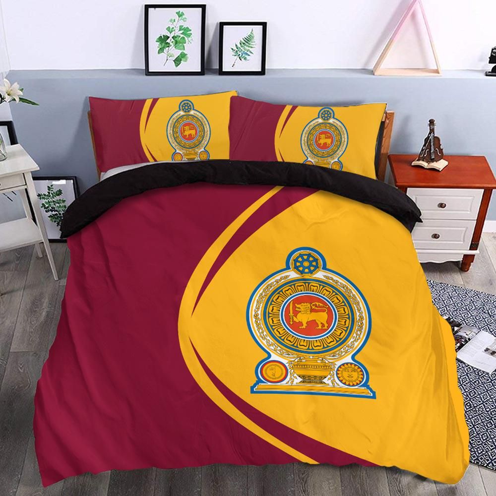 Sri Lanka Flag Coat Of Arms Bedding Set Circle RLT7 - Wonder Print Shop