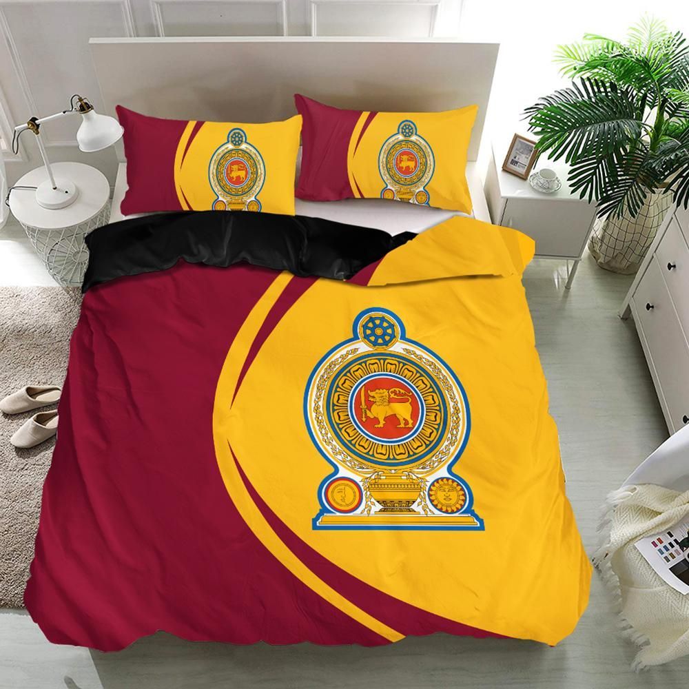 Sri Lanka Flag Coat Of Arms Bedding Set Circle RLT7 - Wonder Print Shop