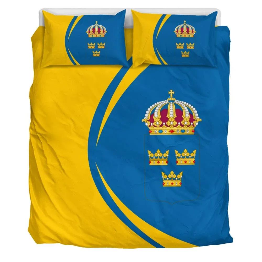 Sweden Flag Coat Of Arms Bedding Set Circle RLT7 - Wonder Print Shop
