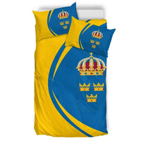 Sweden Flag Coat Of Arms Bedding Set Circle RLT7 - Wonder Print Shop