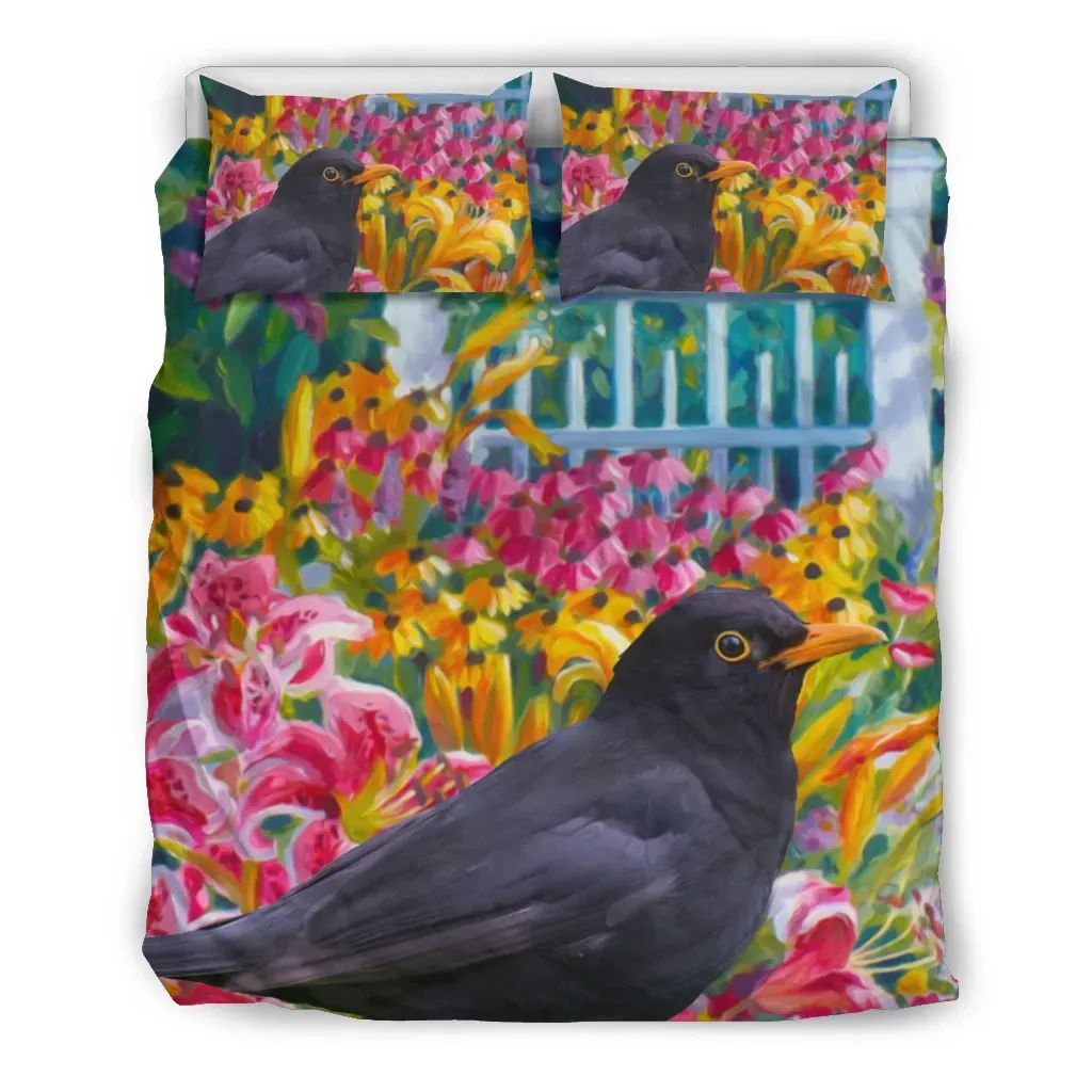 Sweden Bedding Set Black Bird RLT7 - Wonder Print Shop