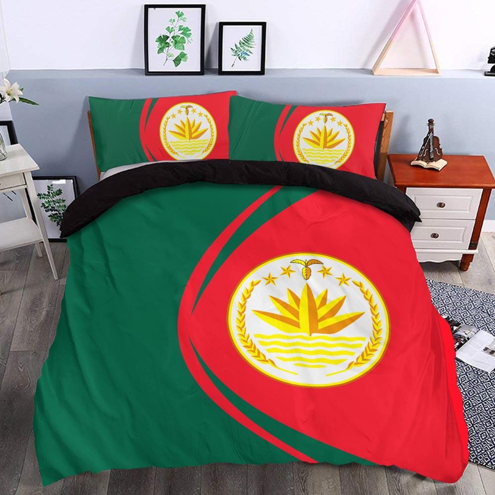 Bangladesh Flag Coat Of Arms Bedding Set Circle RLT6 - Wonder Print Shop